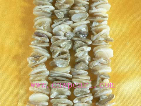 top drilled 9mm white shell strands